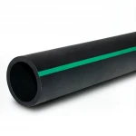 HDPE Polyethylene Pipe  PN 9.8 Bar [PE 63] Outside Diameter 450 mm  SDR 9  Color Black with Green Stripes | Almona Factory