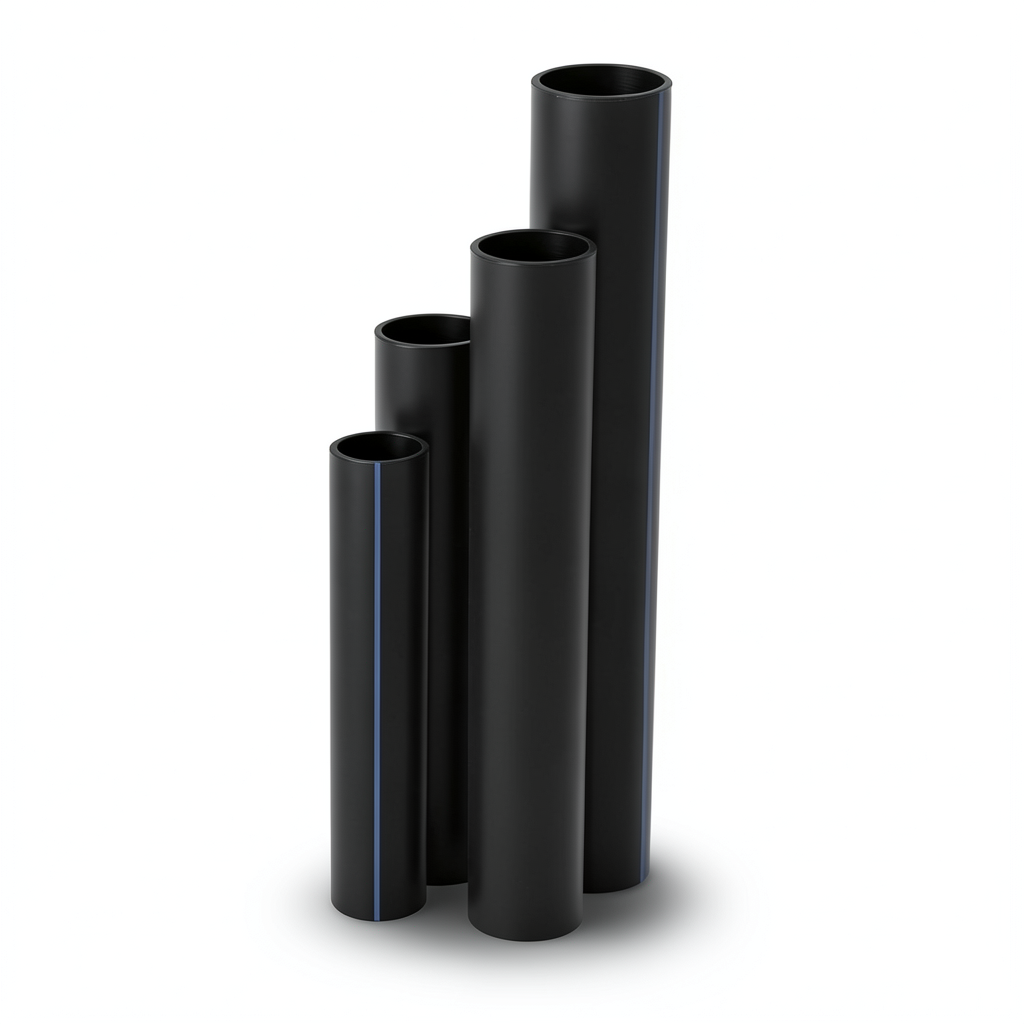 HDPE Pipes 16 Bar Pressure 180 mm OD 24.6 mm Thickness Black