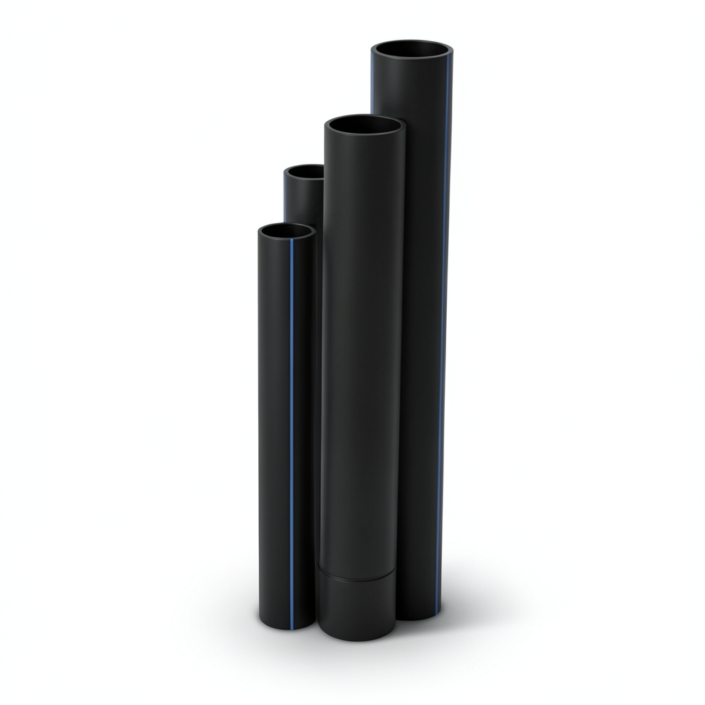 مواسير HDPE ضغط 16 بار قطر خارجي 225 مم سمك 30.8 مم لون أسود