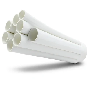 مواسير UPVC ضغط 17.2 بار مقاس 8 إنش سمك 12.9 مم لون أبيض