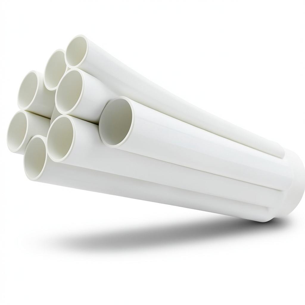مواسير UPVC ضغط 17.2 بار مقاس 8 إنش سمك 12.9 مم لون أبيض