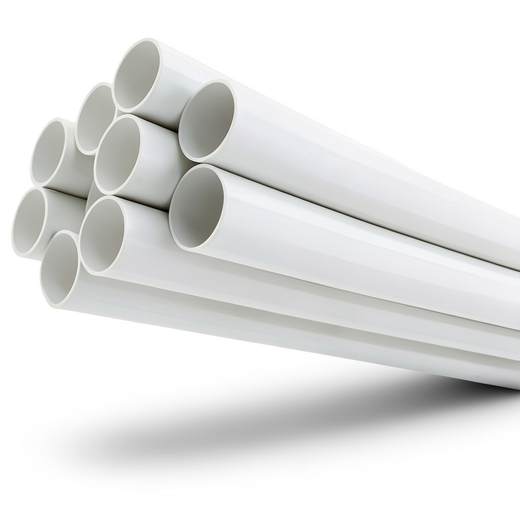 مواسير UPVC ضغط 13.8 بار مقاس 8 إنش سمك 10.41 مم لون أبيض