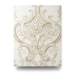 Italian Wallpaper Light Beige 10m x 1.06m Classic Design