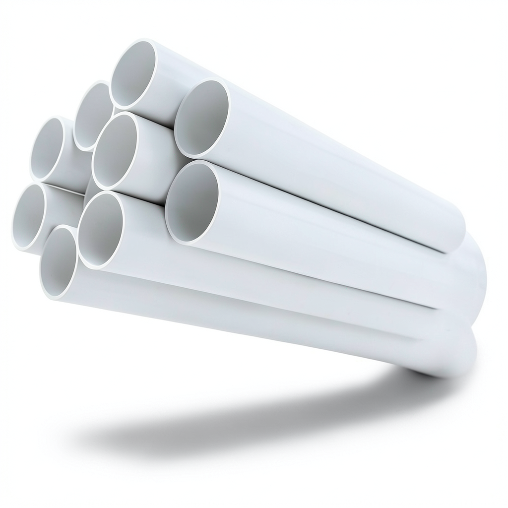 مواسير UPVC ضغط 17.2 بار مقاس 8 إنش سمك 12.9 مم لون أبيض