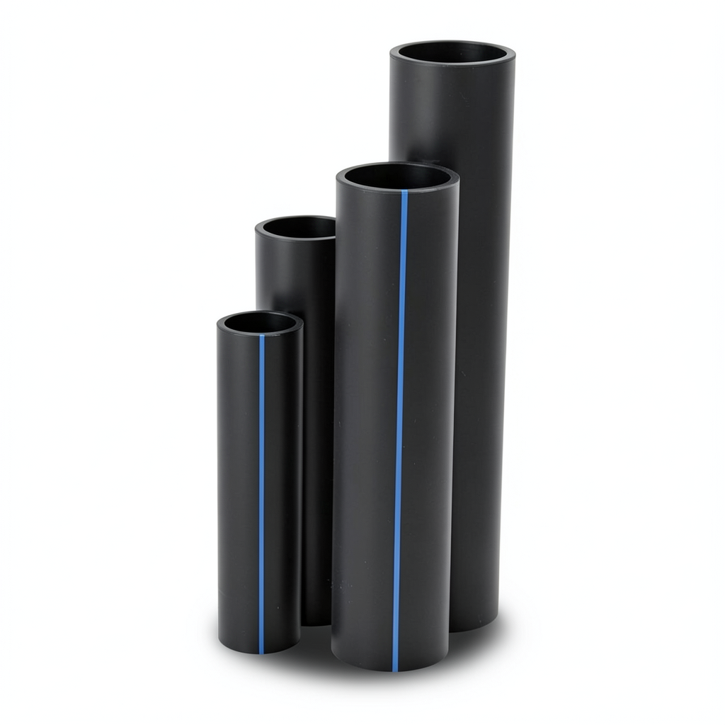 أنابيب HDPE SDR 22 قطر خارجي 250 مم سمك 11.4 مم لون أسود