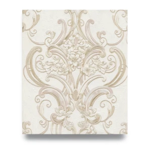 Italian Wallpaper Light Beige 10m x 1.06m Classic Design