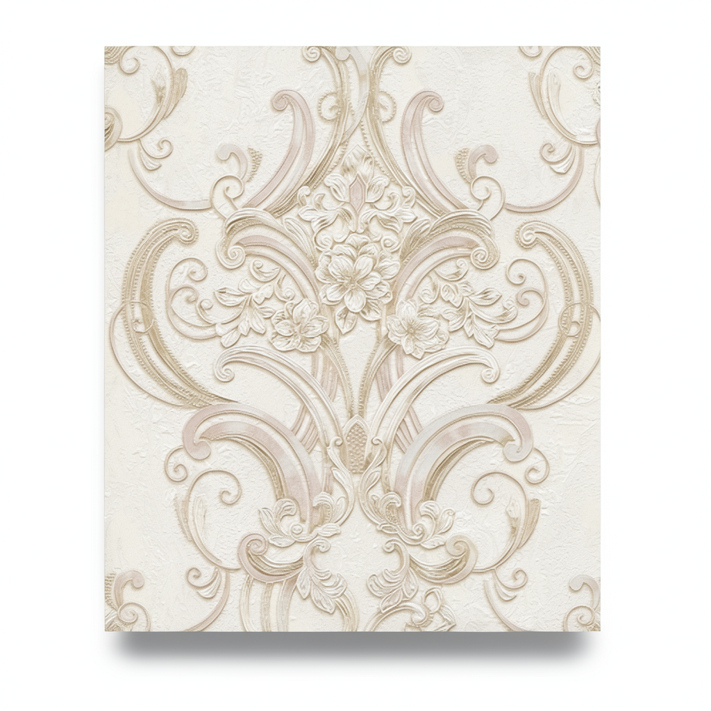 Italian Wallpaper Light Beige 10m x 1.06m Classic Design