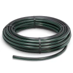 لفة أنابيب HDPE ضغط 10 بار PE 63 قطر خارجي 40 مم SDR 11 أسود مع خطوط خضراء