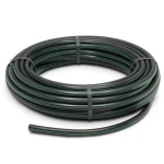 لفة أنابيب HDPE ضغط 10 بار [PE 63] قطر خارجي 90 مم SDR 11 أسود مع خط أخضر
