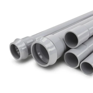 انابيب UPVC ضغط اسمي 12.5 بار قطر خارجي 125 مم سمك 6.0 مم لون رمادي