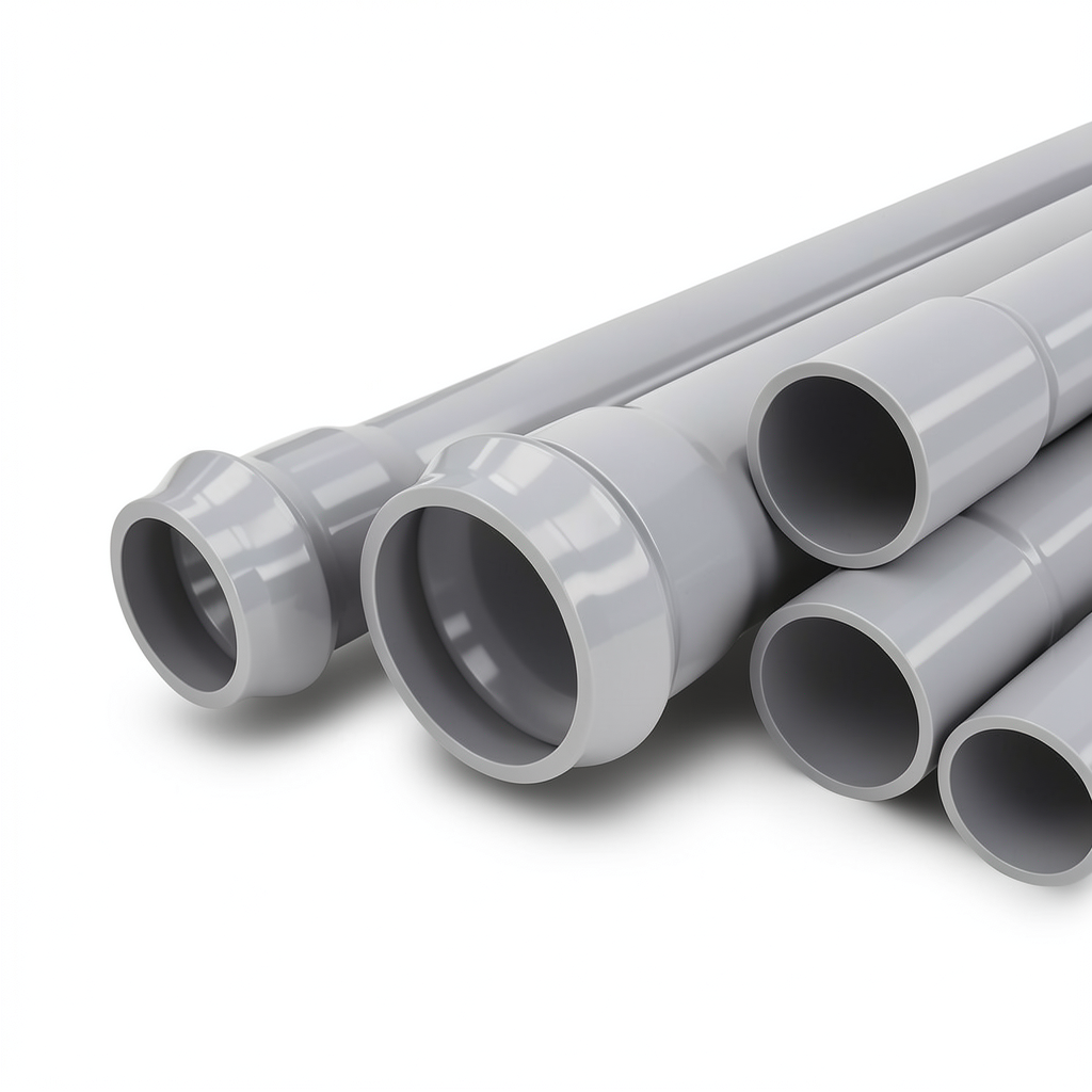 UPVC Pipes Nominal Pressure 12.5 Bar Outside Diameter 125 mm Thickness 6.0 mm Gray