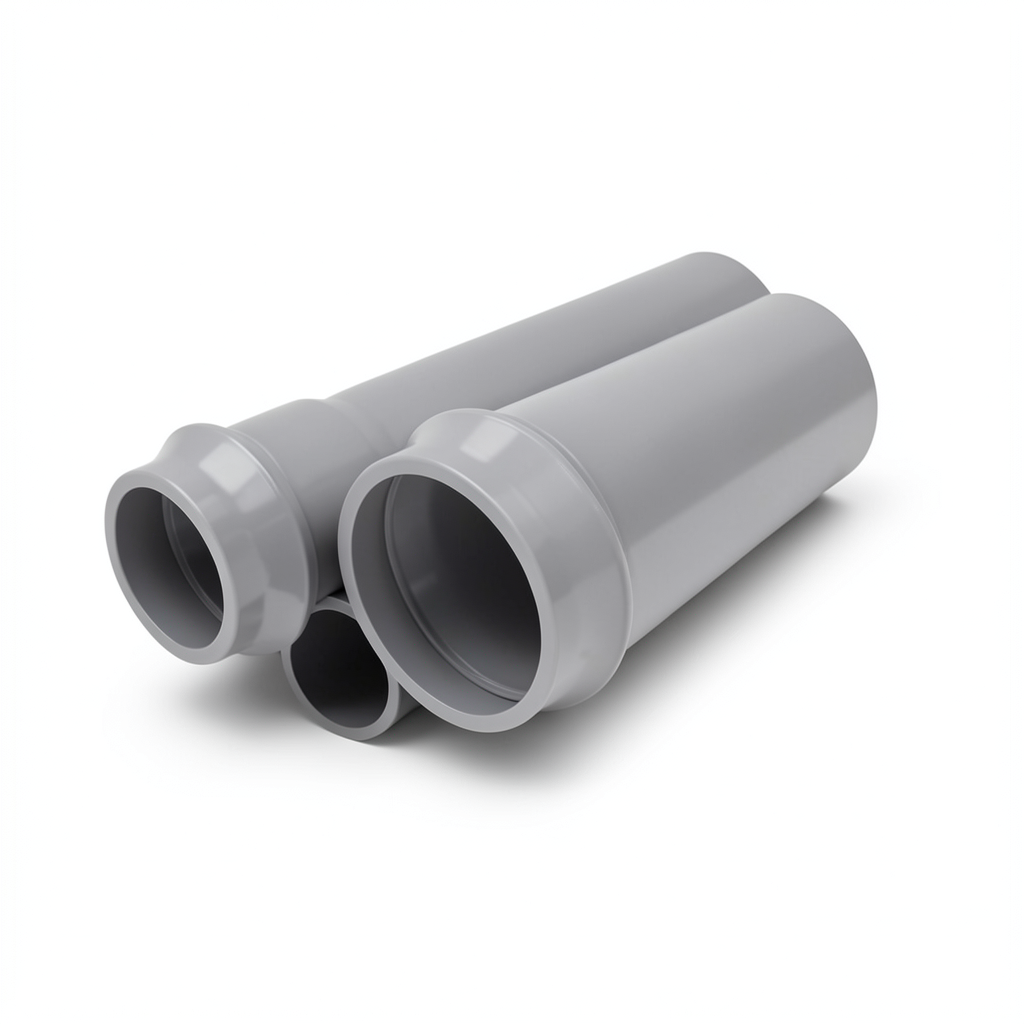 أنابيب UPVC ضغط 12.5 بار قطر خارجي 140 مم سمك 6.7 مم لون رمادي