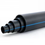 HDPE Plastic Pipe  Nominal Pressure 3.2 Bar [PE 100] Outside Diameter 200 mm  SDR 41  Color Black with Blue Stripes | Almona Factory
