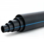 HDPE Plastic Pipe  Nominal Pressure 3.2 Bar [PE 100] Outside Diameter 450 mm  SDR 41  Color Black with Blue Stripes | Almona Factory