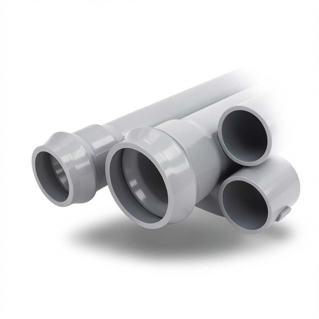 مواسير UPVC ضغط 12.5 بار قطر 630 مم سمك 30.0 مم لون رمادي