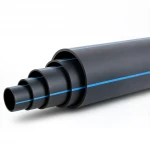 أنابيب بلاستيك HDPE ضغط  4 بار [PE 100] قطر خارجي 180 مم  SDR 33  لون اسود مع خط ازرق | مصنع المنى