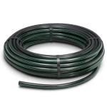 لفة أنابيب بلاستيك HDPE ضغط 10 بار PE 63 قطر خارجي 63 مم SDR 11 أسود مع خطوط خضراء