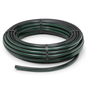 HDPE Plastic Coil Pipe Nominal Pressure 10 Bar PE63 OD 110 mm SDR 11 Black with Green Stripes