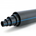 أنابيب بلاستيك HDPE ضغط  4 بار [PE 100] قطر خارجي 180 مم  SDR 33  لون اسود مع خط ازرق | مصنع المنى