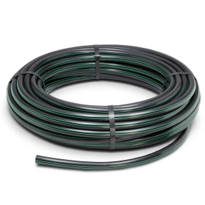 HDPE Plastic Coil Pipe Nominal Pressure 10 Bar PE63 140 mm SDR 11 Black/Green