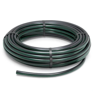 HDPE Plastic Coil Pipe PN 10 Bar PE 63 OD 160 mm SDR 11 Black with Green Stripes