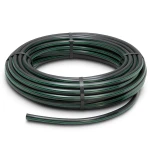 لفة أنابيب HDPE ضغط 15.9 بار PE 63 قطر خارجي 20 مم SDR 7.4 أسود مع خطوط خضراء