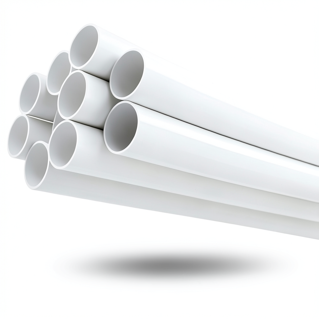 مواسير UPVC ضغط 8.6 بار مقاس 8 إنش سمك 6.73 مم لون أبيض