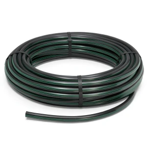 HDPE Plastic Coil Pipe PN 15.9 Bar PE 63 OD 32 mm SDR 7.4 Black with Green Stripes