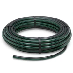 لفة أنابيب HDPE ضغط 15.9 بار PE 63 قطر خارجي 40 مم SDR 7.4 أسود مع خطوط خضراء