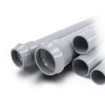 مواسير UPVC ضغط 12.5 بار قطر خارجي 180 مم سمك 8.6 مم لون رمادي