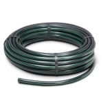 لفة أنابيب HDPE ضغط 10 بار PE 63 قطر خارجي 40 مم SDR 11 أسود مع خطوط خضراء