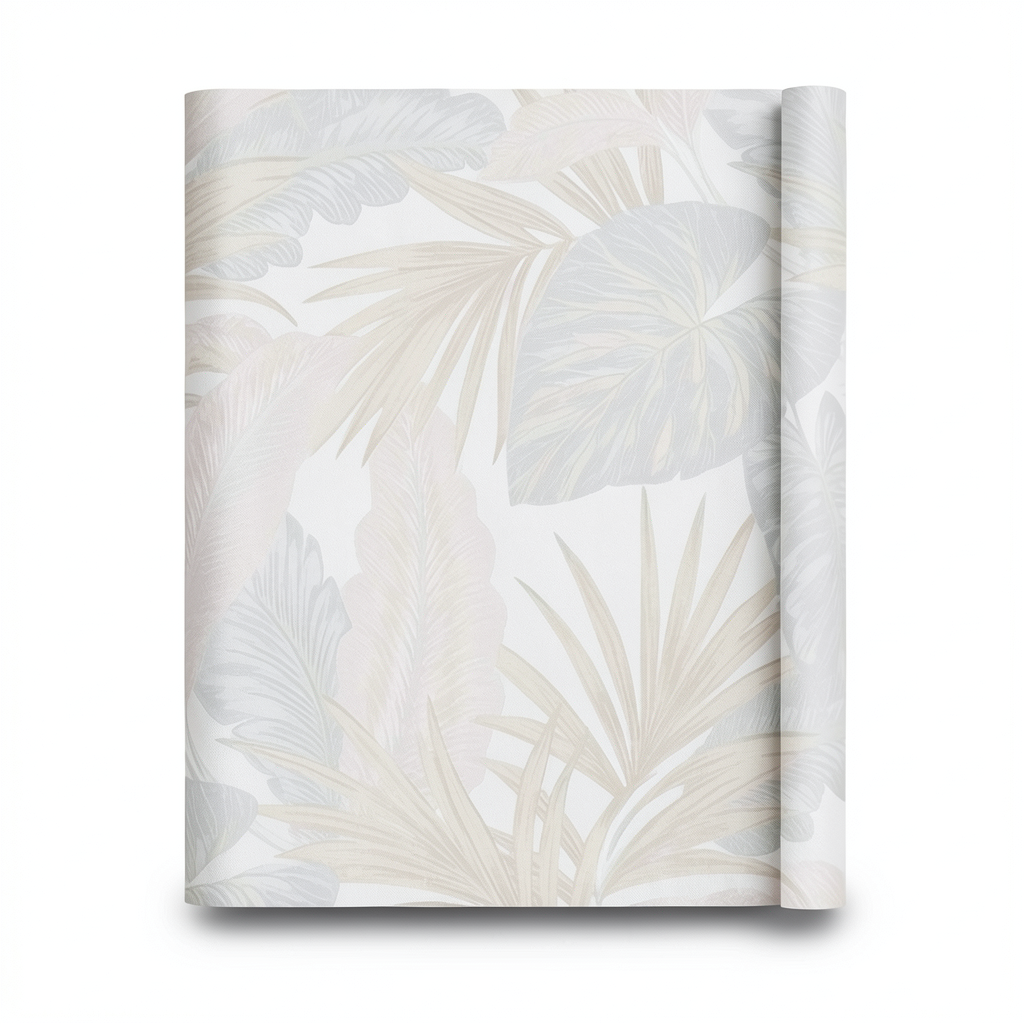 Leaf Patterned Wallpaper Pale Beige 10m x 1.06m, Model 5405