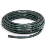 لفة أنابيب بلاستيك HDPE ضغط 10 بار PE 63 قطر خارجي 63 مم SDR 11 أسود مع خطوط خضراء