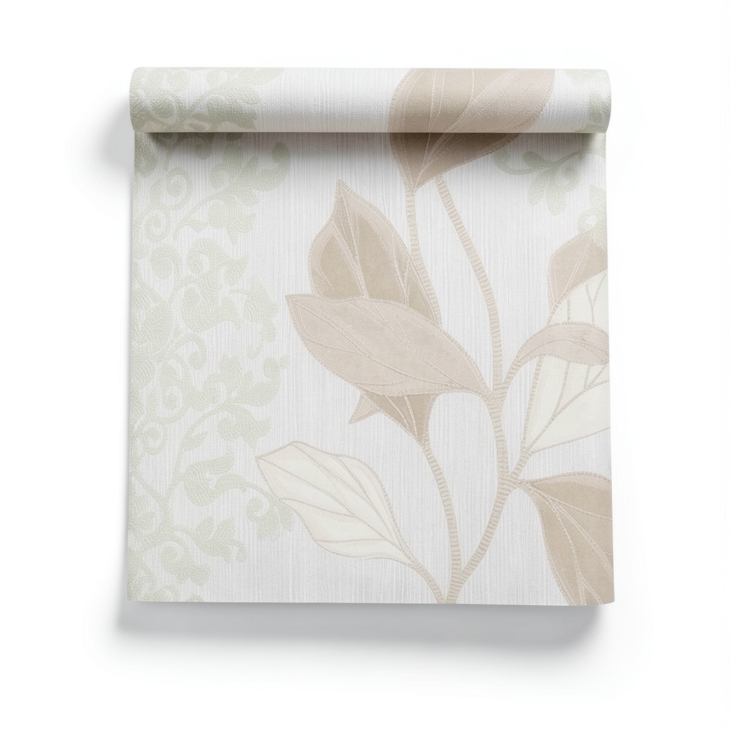 Leaf Patterned Wall Decoration 10m x 1.06m Beige, Model 5433