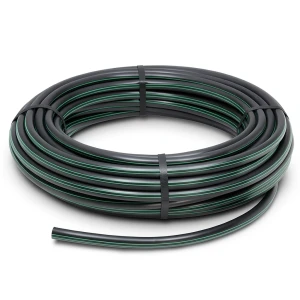 HDPE Plastic Coil Pipe PN 10 Bar PE 63 OD 75 mm SDR 11 Black with Green Stripes