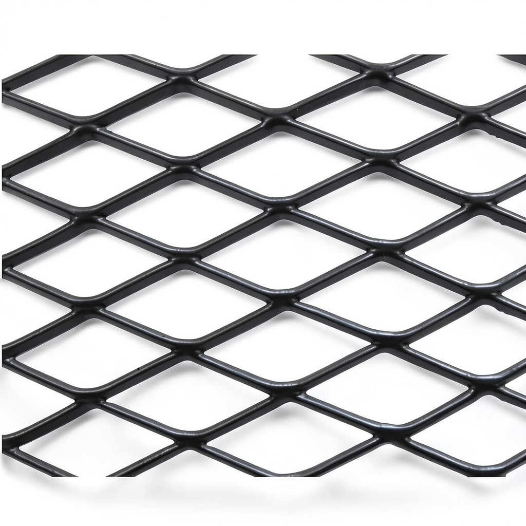Hot Rolled Black Steel Expanded Metal Mesh Khaleeji 1.8 mm Thickness 2.44 m Width 2 m Length