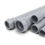 مواسير UPVC ضغط اسمي 12.5 بار قطر خارجي 160 مم سمك 7.7 مم لون رمادي