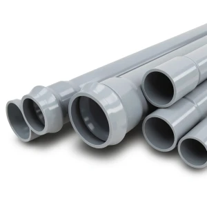 أنابيب UPVC ضغط 12.5 بار قطر خارجي 280 مم سمك 13.4 مم لون رمادي
