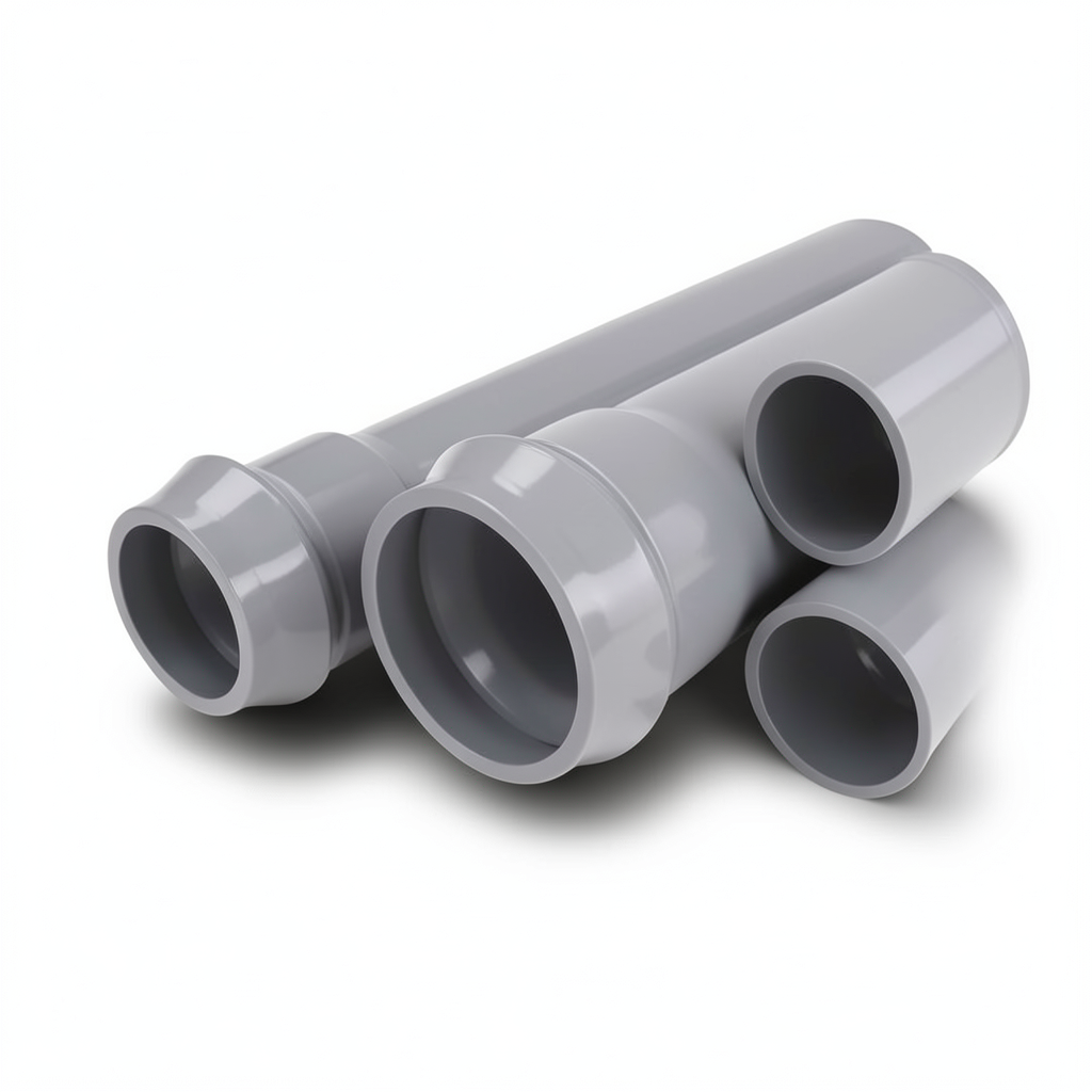 UPVC Pipes 16 Bar Pressure 125 mm OD 7.4 mm Thickness Gray