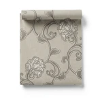 Italian Wallpaper Dark Beige Floral Design, Size 10mx0.73m, Model 41765