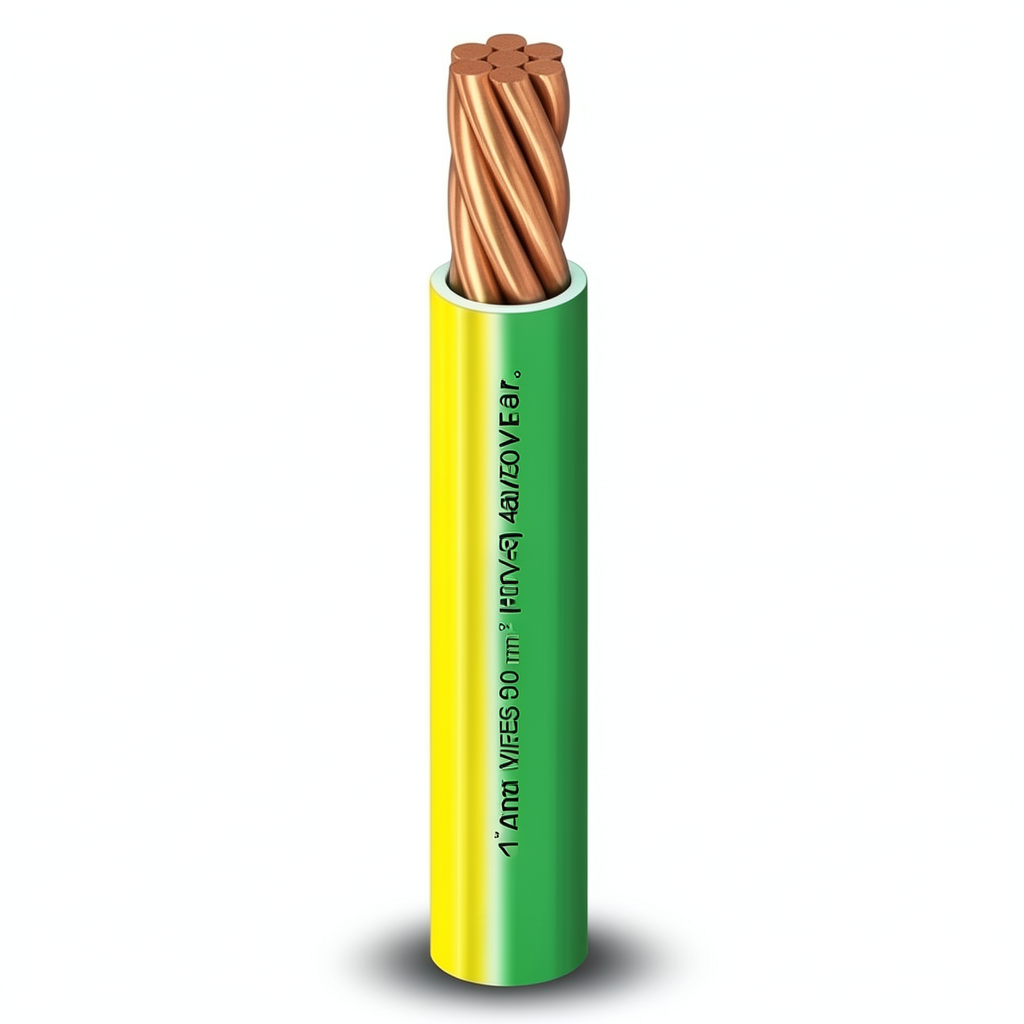 Stranded Electrical Wire 1.5 mm 450/750V Copper Conductor Heat Resistant PVC Insulated, Yellow/Green | Al Fanar