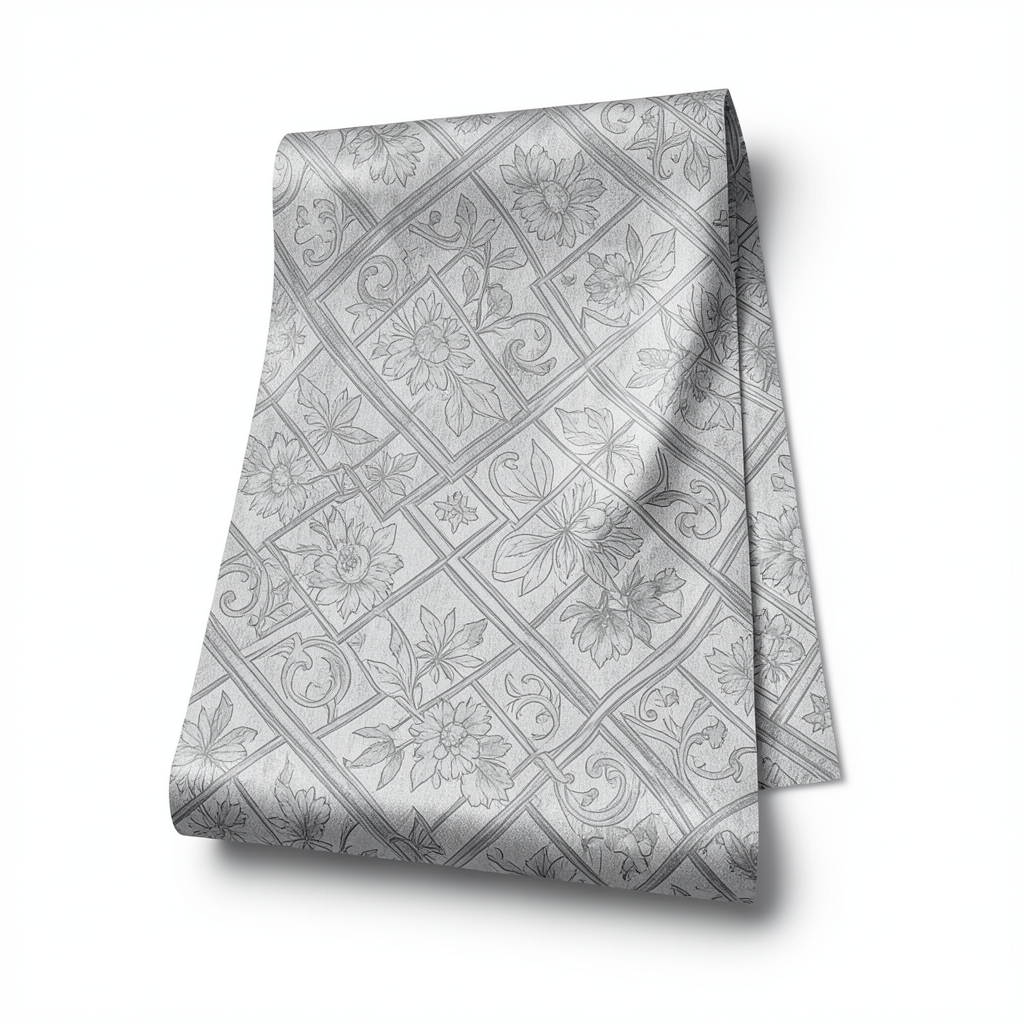Italian Patterned Wallpaper 10 m x 1.06 m Gray, Model 5432