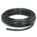 لفة أنابيب بلاستيك HDPE ضغط 10 بار PE63 قطر خارجي 140 مم SDR 11 أسود مع خطوط خضراء
