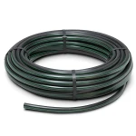 لفة أنابيب HDPE ضغط 15.9 بار PE 63 قطر خارجي 20 مم SDR 7.4 أسود مع خطوط خضراء