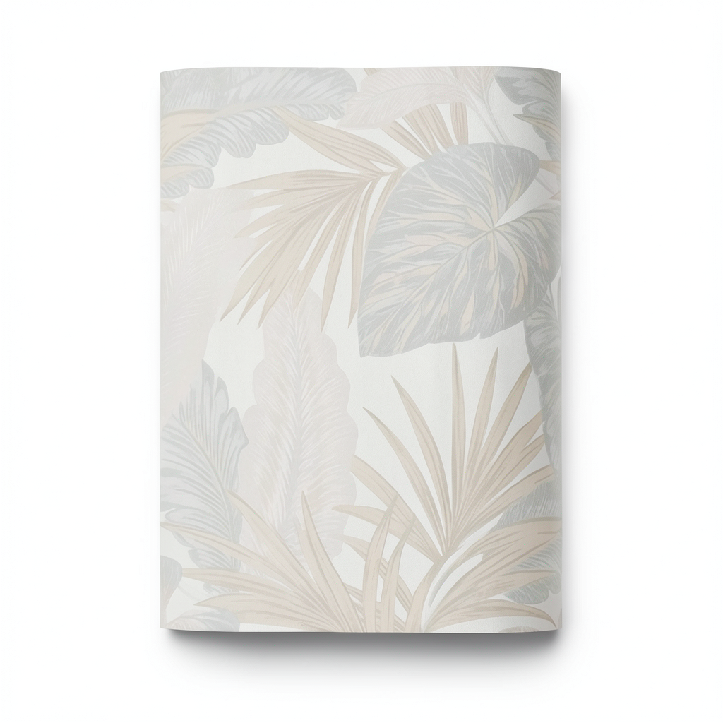 Leaf Patterned Wallpaper Pale Beige 10m x 1.06m, Model 5405