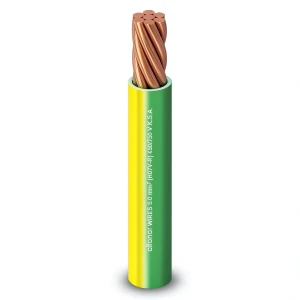سلك كهربائي 6 ملي 450/750 فولت، موصل نحاس، عزل PVC مقاوم للحرارة، أصفر/أخضر | شركة الفنار