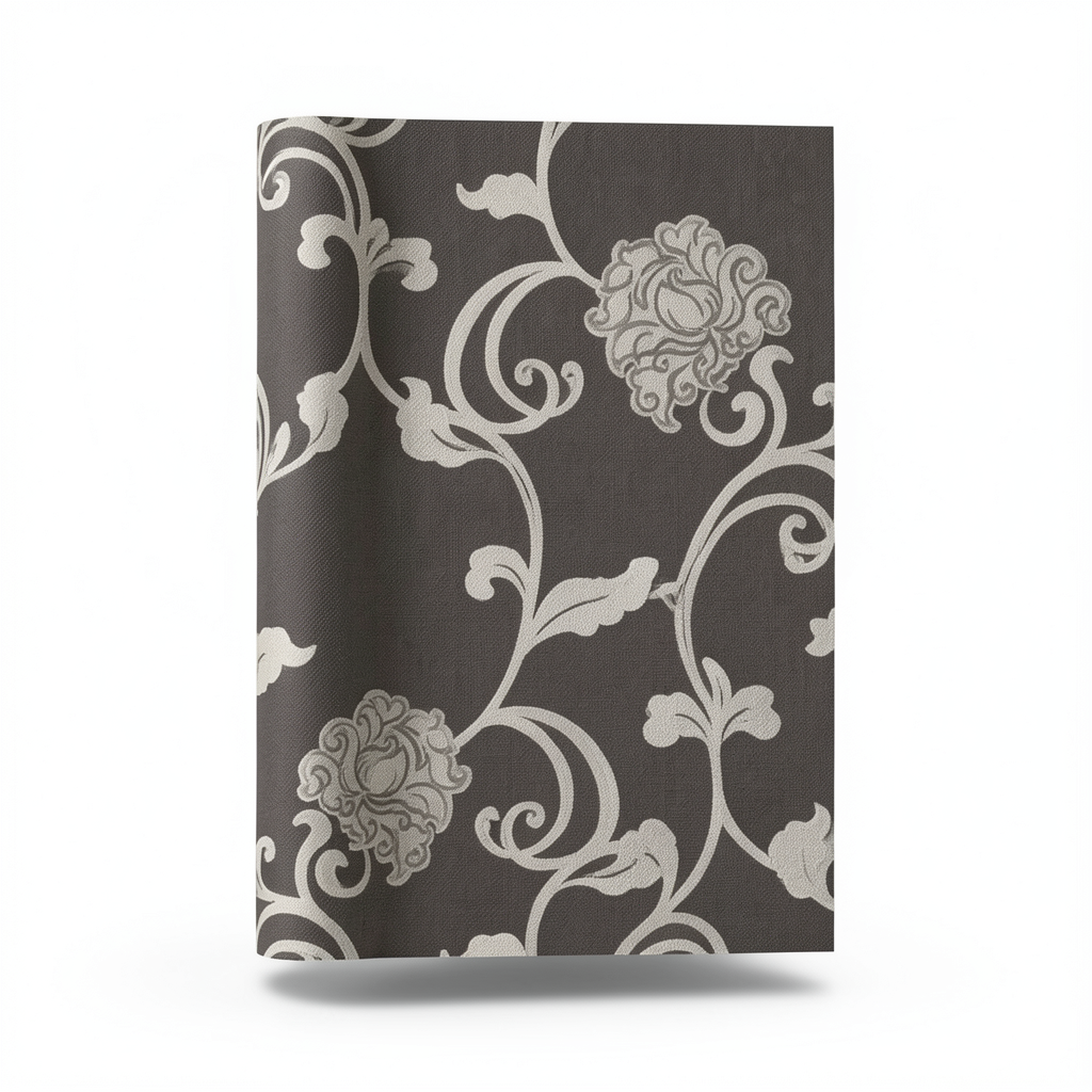 Italian Wallpaper Dark Beige Floral Design, Size 10mx0.73m, Model 41765