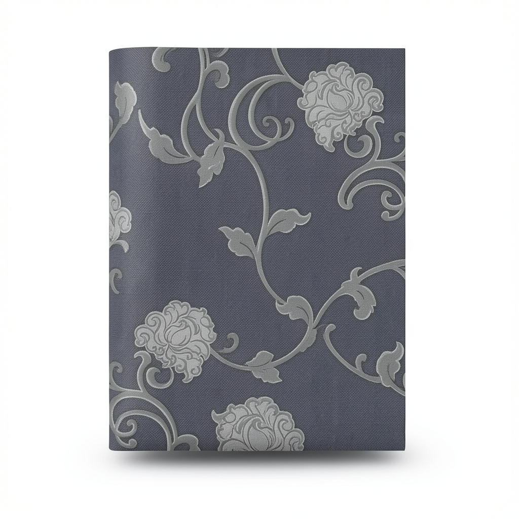 Italian Wallpaper Floral Design Dark Gray, Size 10mx0.73m, Model 41766