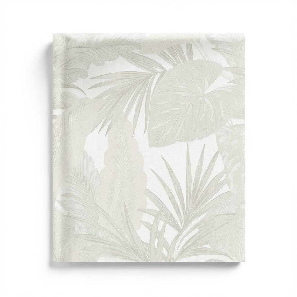 Italian Leaf Patterned Wall Covering 10m x 1.06m Pale Beige, Model 5408