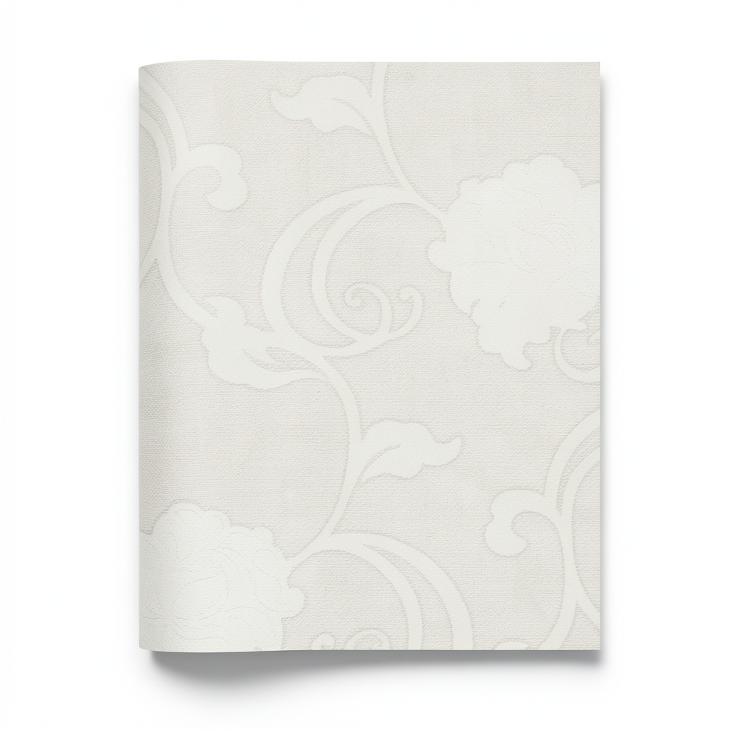 Italian Wallpaper Floral Design Pale Beige Color, Size 10mx0.73m, Model 41761